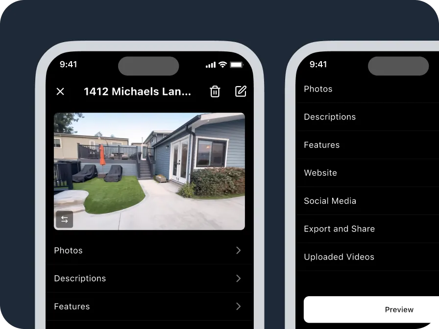 Listing details screenshots